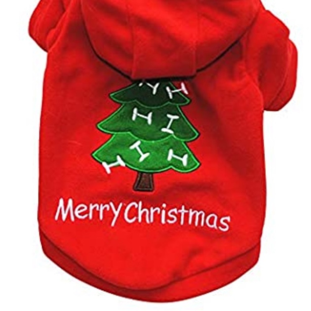 NWT:pet plush Christmas hoodie